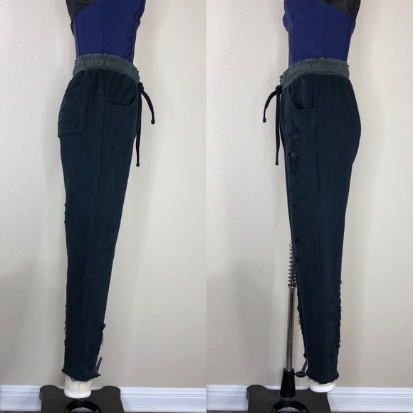 DRIFTER Distressed Ripped Sweats Joggers Raw Hem - Picture 3 of 7